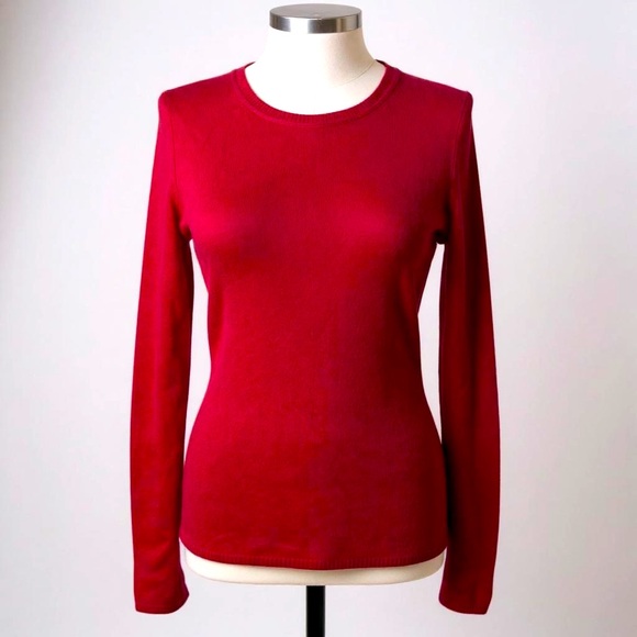 Ellen Tracy Sweaters - 100% Cashmere Sweater By Ellen Tracy Vibrant Red Size Small Lightweight Soft